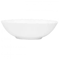 PRIMA DECO CARBO Salaterka 20 cm / biała / karbowany rant / szkło hartowane
