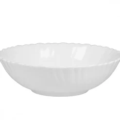 PRIMA DECO CARBO Salaterka 23 cm / biała / karbowany rant / szkło hartowane