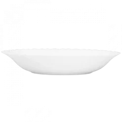 PRIMA DECO CARBO Talerz głęboki do zupy 22 cm / biały / karbowany rant / szkło hartowane