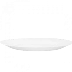 PRIMA DECO CARBO Talerz obiadowy 25 cm / biały / karbowany rant / szkło hartowane