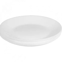 PRIMA DECO CLASSIC Komplet obiadowy OPALEX 18 el dla 6 os / z miseczką / biały / szkło hartowane