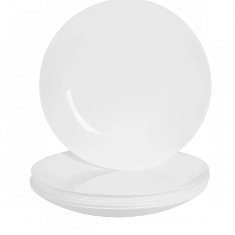 PRIMA DECO CLASSIC Komplet obiadowy OPALEX 18 el dla 6 os / z miseczką / biały / szkło hartowane