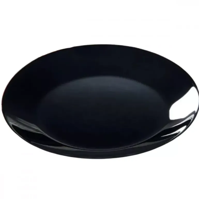PRIMA DECO CLASSIC Talerz obiadowy 25 cm / czarny / szkło hartowane