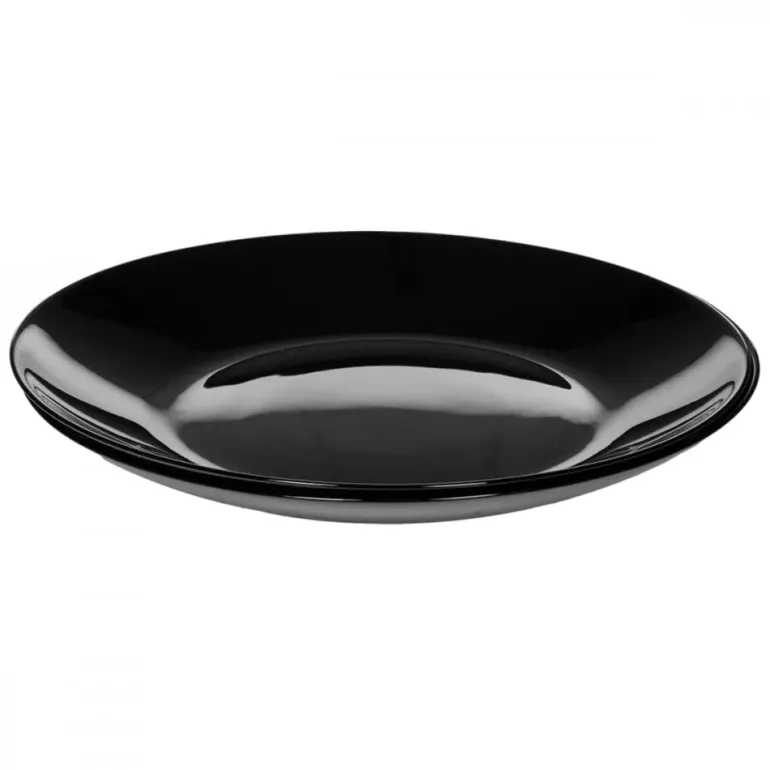 PRIMA DECO CLASSIC Talerz obiadowy 25 cm / czarny / szkło hartowane