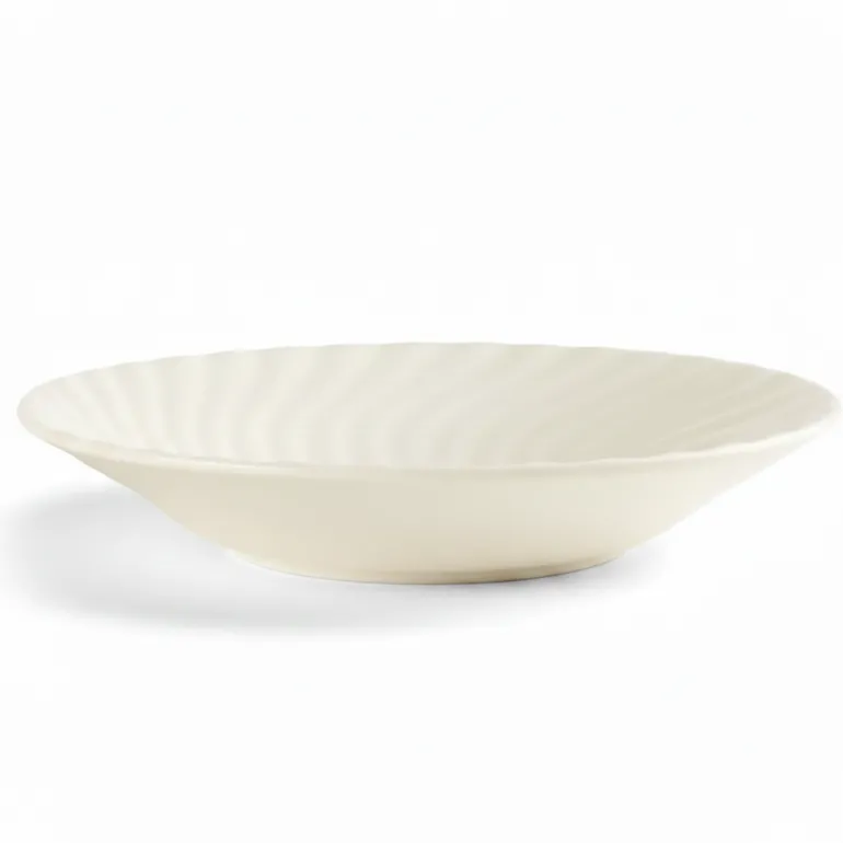 PRIMA DECO EMBOSS Komplet obiadowy 36 el dla 12 os karbowany / porcelana ecru