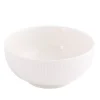 PRIMA DECO HARMONY Komplet obiadowy 54 el dla 18 os / ryflowany / prążek / ecru / porcelana