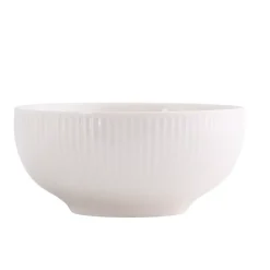 PRIMA DECO HARMONY Komplet obiadowy 54 el dla 18 os / ryflowany / prążek / ecru / porcelana