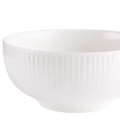 PRIMA DECO HARMONY Komplet obiadowy 54 el dla 18 os / ryflowany / prążek / ecru / porcelana