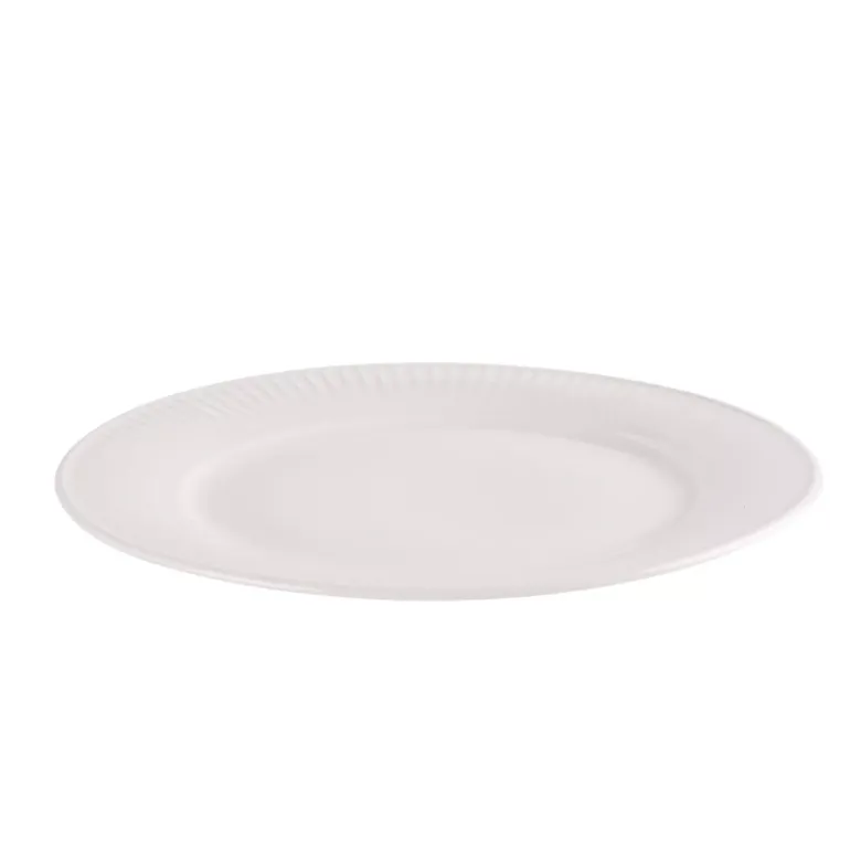 PRIMA DECO HARMONY Komplet obiadowy 36 el dla 12 os / ryflowany / prążek / ecru / porcelana
