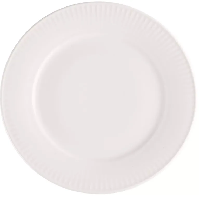 PRIMA DECO HARMONY Komplet obiadowy 36 el dla 12 os / ryflowany / prążek / ecru / porcelana