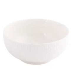 PRIMA DECO HARMONY Komplet obiadowy 18 el dla 6 os / ryflowany / prążek / ecru / porcelana