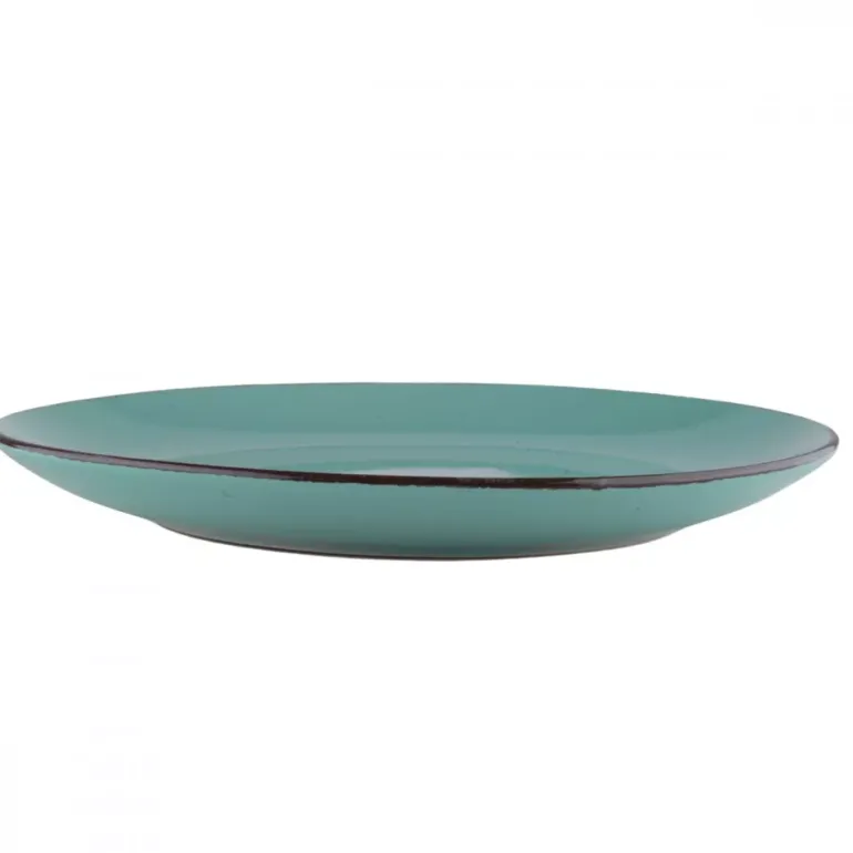 PRIMA DECO Komplet obiadowy 48 el dla 12 os / turkusowy / kamionka