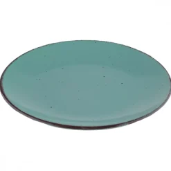 PRIMA DECO Komplet obiadowy 48 el dla 12 os / turkusowy / kamionka