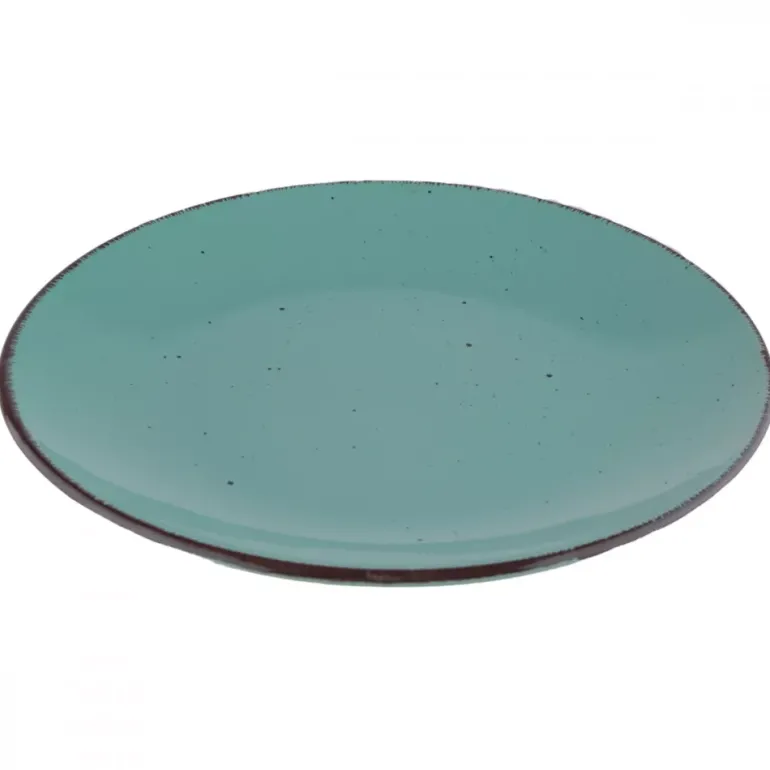 PRIMA DECO Komplet obiadowy 48 el dla 12 os / turkusowy / kamionka