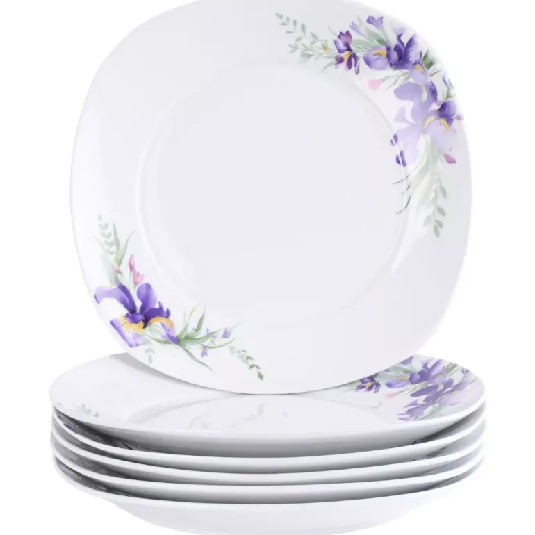 PRIMA DECO Komplet obiadowy 36 el dla 12 os IRYS / kwadratowy / porcelana