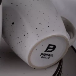 PRIMA DECO Komplet obiadowy 48 el dla 12 os / jasny szary / matowy / kamionka