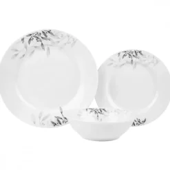 PRIMA DECO Komplet obiadowy 36 el dla 12 os NATURA / okrągły / porcelana