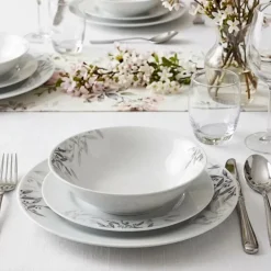 PRIMA DECO Komplet obiadowy 36 el dla 12 os NATURA / okrągły / porcelana