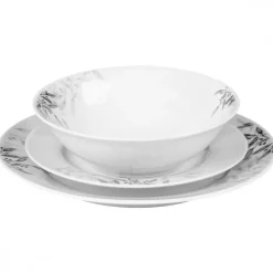 PRIMA DECO Komplet obiadowy 36 el dla 12 os NATURA / okrągły / porcelana
