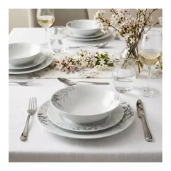 PRIMA DECO Komplet obiadowy 36 el dla 12 os NATURA / okrągły / porcelana