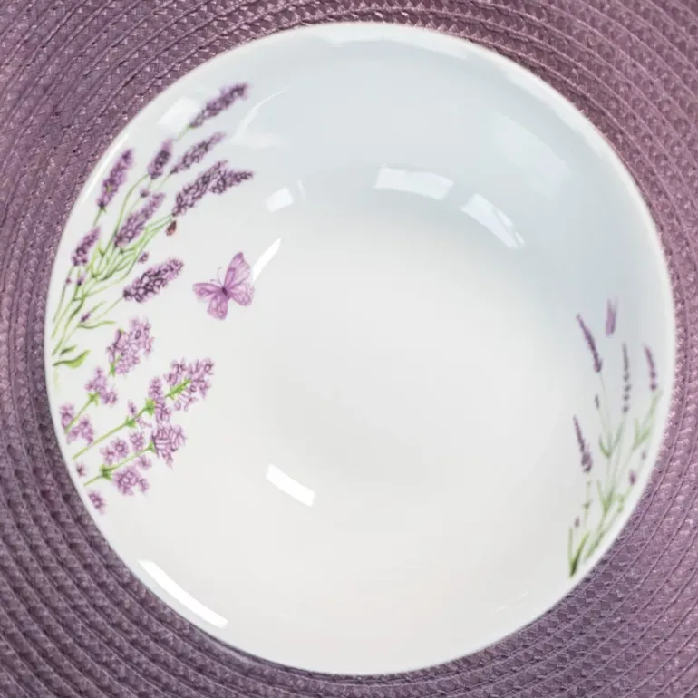 PRIMA DECO Komplet obiadowy 36 el dla 12 os LAWENDA / okrągły / porcelana