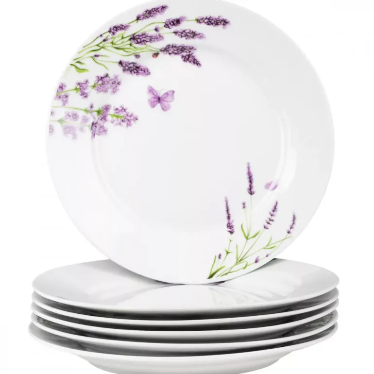 PRIMA DECO Komplet obiadowy 36 el dla 12 os LAWENDA / okrągły / porcelana