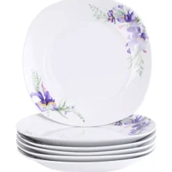 PRIMA DECO Komplet obiadowy 18 el dla 6 os IRYS / kwadratowy / porcelana