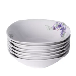 PRIMA DECO Komplet obiadowy 18 el dla 6 os IRYS / kwadratowy / porcelana