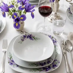 PRIMA DECO Komplet obiadowy 18 el dla 6 os IRYS / kwadratowy / porcelana