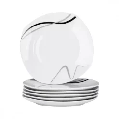 PRIMA DECO Komplet obiadowy 36 el dla 12 os FALA / kwadratowy / porcelana