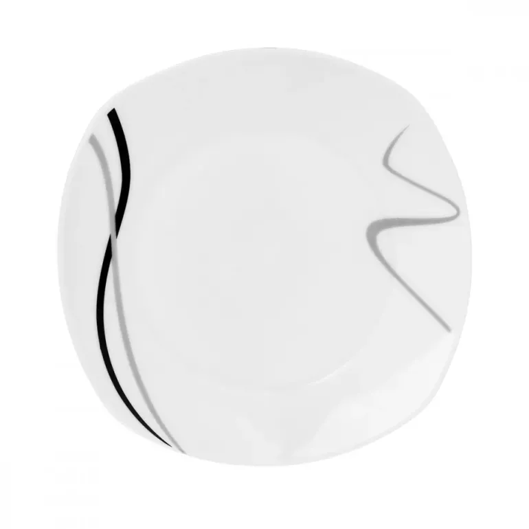 PRIMA DECO Komplet obiadowy 36 el dla 12 os FALA / kwadratowy / porcelana