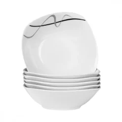 PRIMA DECO Komplet obiadowy 36 el dla 12 os FALA / kwadratowy / porcelana