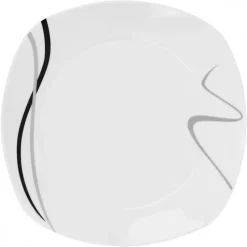 PRIMA DECO Komplet obiadowy 36 el dla 12 os FALA / kwadratowy / porcelana