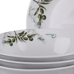 PRIMA DECO Komplet obiadowy 18 el 6 os Oliwka okrągły