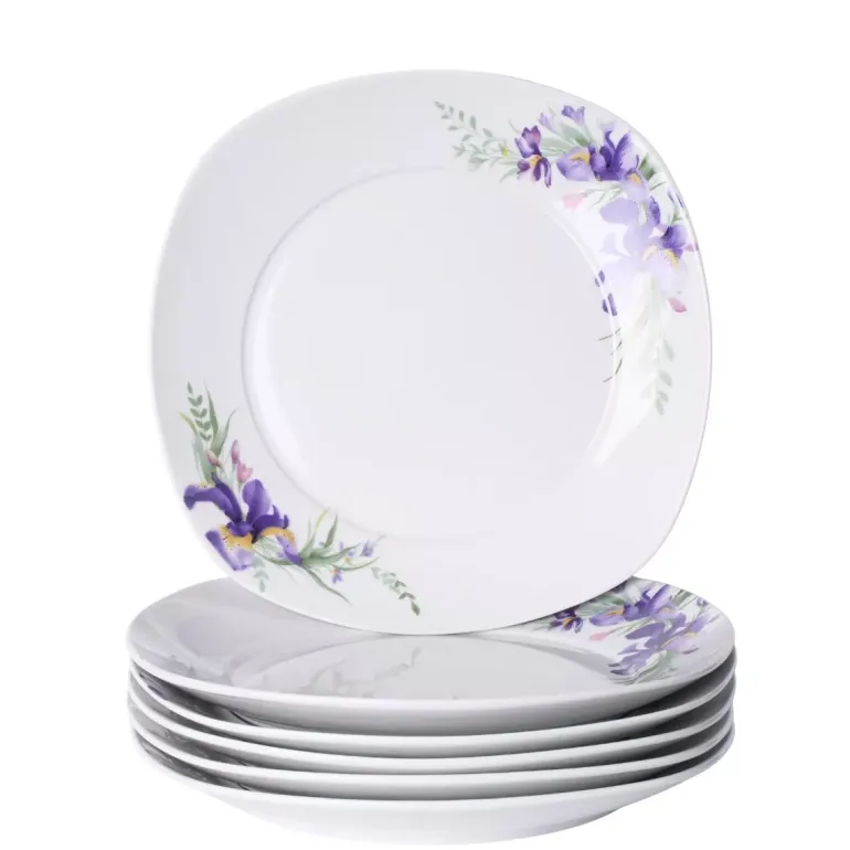 PRIMA DECO Komplet obiadowy 54 el dla 18 os IRYS / kwadratowy / porcelana