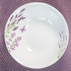 PRIMA DECO Komplet obiadowy 18 el dla 6 os LAWENDA / okrągły / porcelana