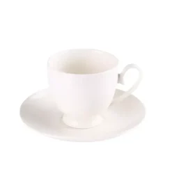PRIMA DECO Komplet obiadowy porcelanowy 20 el 4 os z filiżanką kremowy