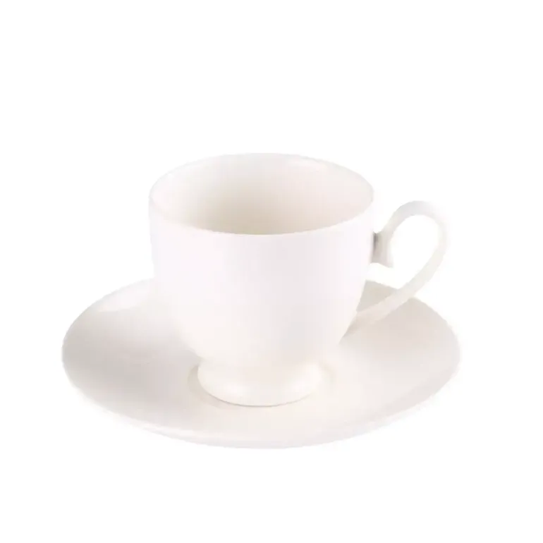 PRIMA DECO Komplet obiadowy porcelanowy 20 el 4 os z filiżanką kremowy
