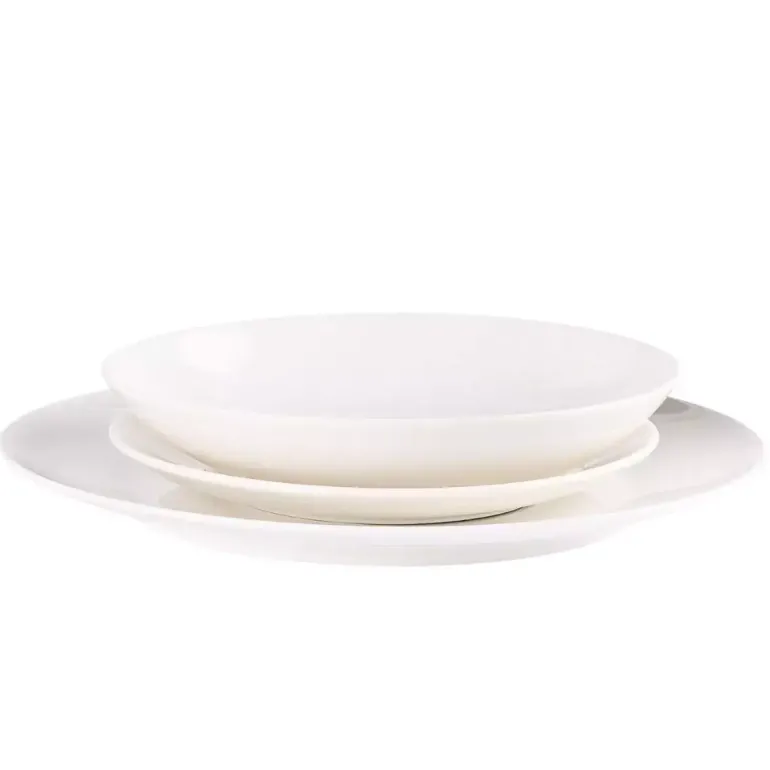 PRIMA DECO Komplet obiadowy porcelanowy 20 el 4 os z filiżanką kremowy