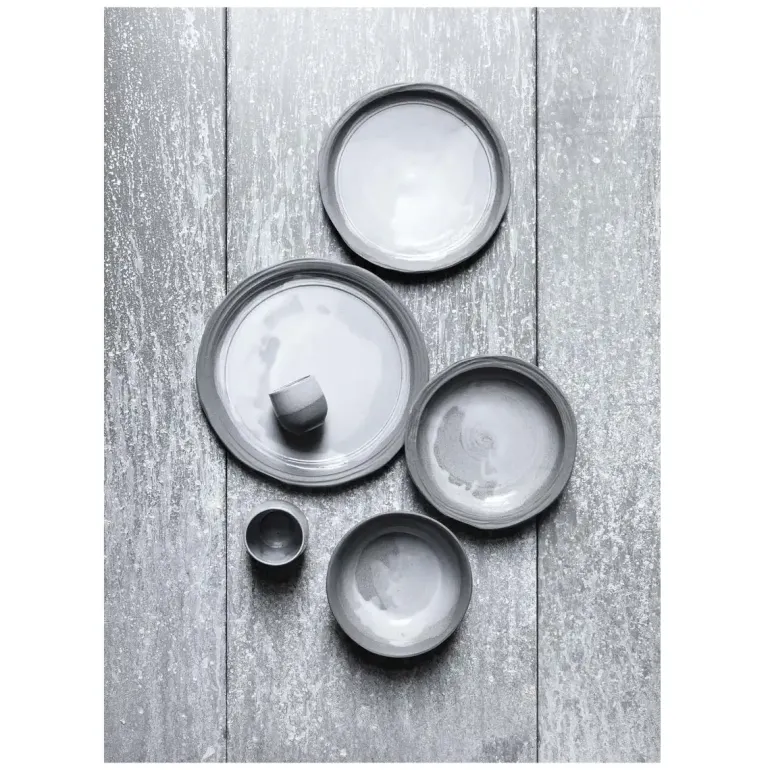 REVOL No.W Talerz deserowy 21 cm szary / glina ceramiczna