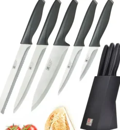RICHARDSON SHEFFIELD ADVANTAGE Zestaw 5 noży w czarnym bloku / stal nierdzewna