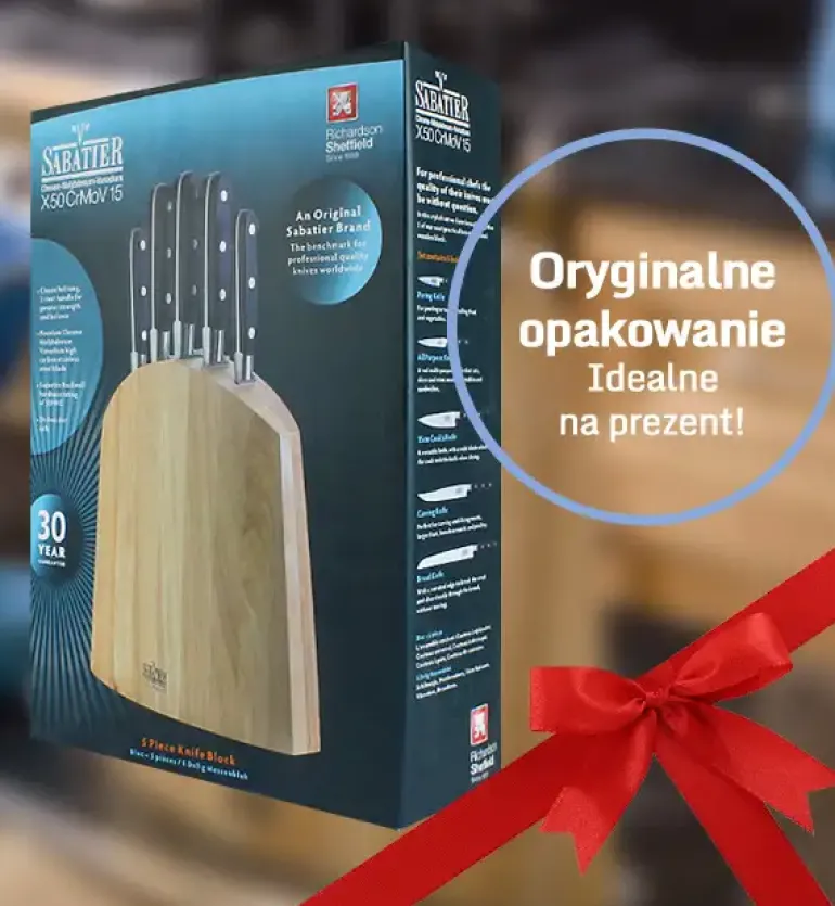 RICHARDSON SHEFFIELD Noże kuchenne V Sabatier 5 el w bloku / stal nierdzewna najwyższej jakości