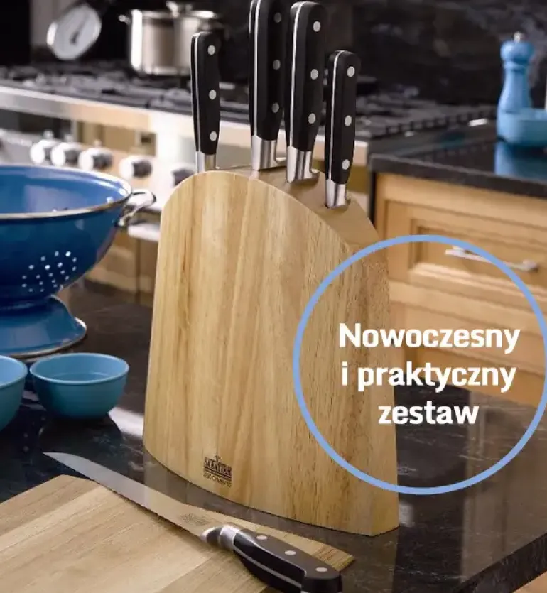 RICHARDSON SHEFFIELD Noże kuchenne V Sabatier 5 el w bloku / stal nierdzewna najwyższej jakości