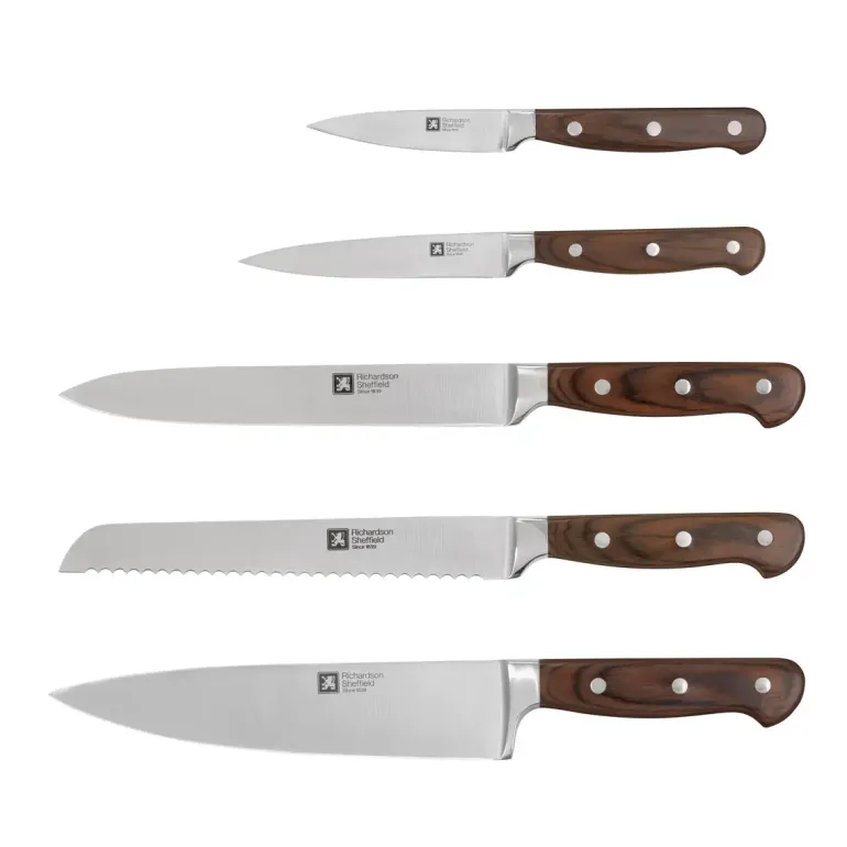 RICHARDSON SHEFFIELD VIRTUOSE Zestaw 5 noży kuchennych w bloku drewnianym