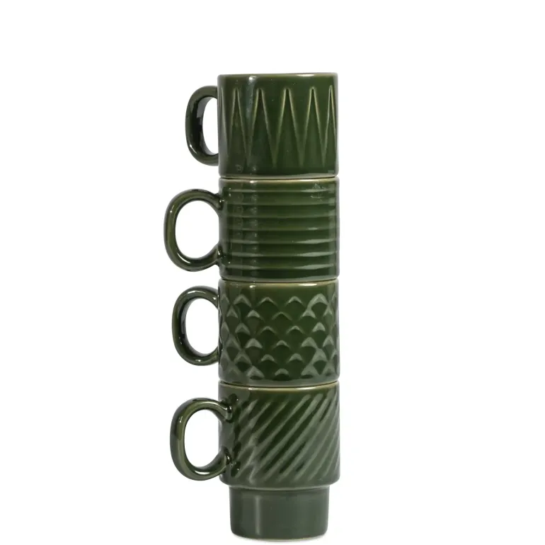 SAGAFORM Coffe & More Filiżanki do espresso 100 ml, 4 szt. / zielone / FreeForm