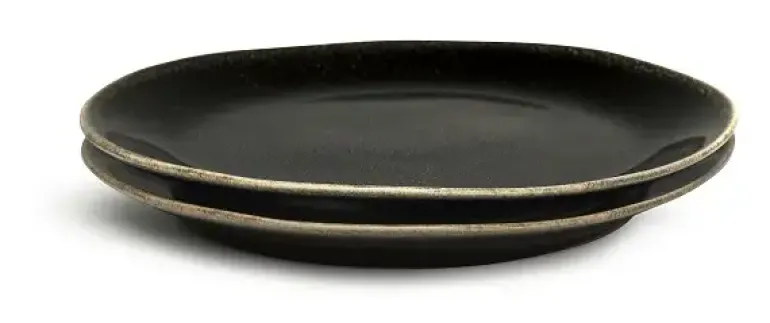 SAGAFORM NATURE Zestaw 2 talerzy kamionkowych / ciemnoszare / 22 cm