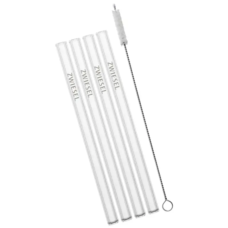 SCHOTT ZWIESEL Rurki szklane 4 szt. ze szczoteczką dł. 15 cm