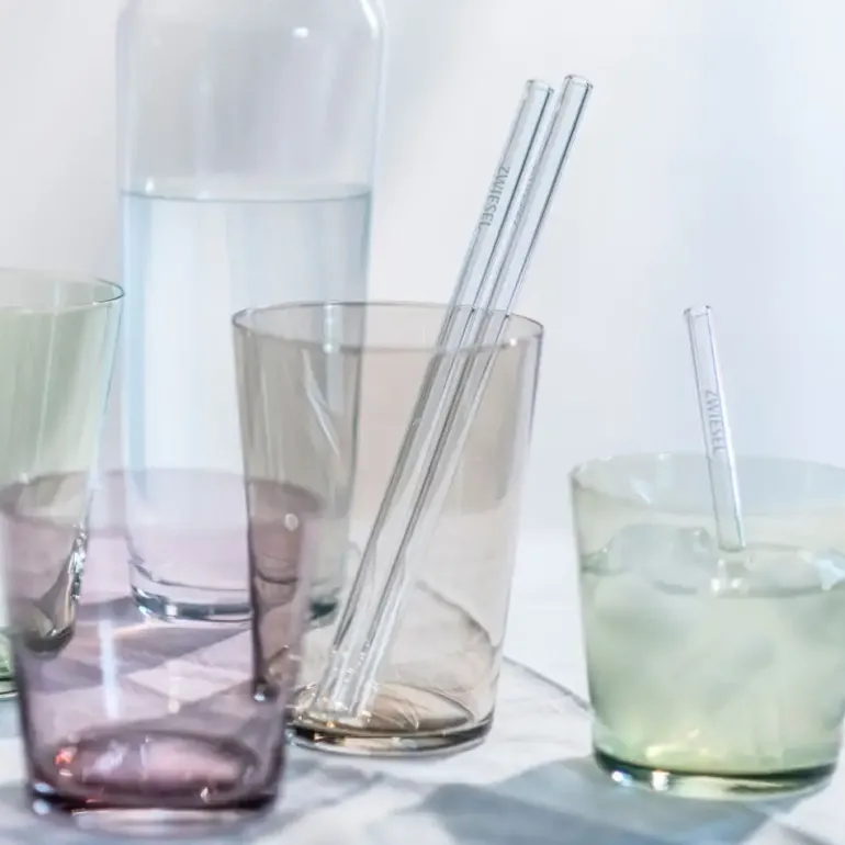 SCHOTT ZWIESEL Rurki szklane 4 szt. ze szczoteczką dł. 15 cm
