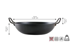 SKOTTSBERG | CARBON STEEL | Naczynie typu Wok 34cm STAL WĘGLOWA