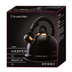 STARKE HARPER Czajnik z gwizdkiem 3 L czarny / indukcja